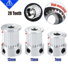 부드러운 3D 프린터 GT2 오픈 타이밍 벨트 풀리 20 치아 보어 5mm 폭 6mm9mm10mm12mm GT2 동기 벨트 2GT 20 치아 20T, 5)2Pcs