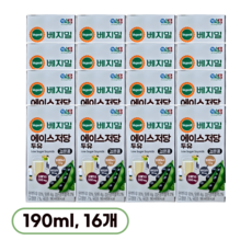 베지밀 에이스 저당두유, 190ml, 16개