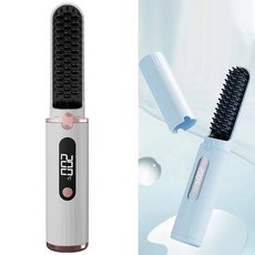 享家品無線充電式直髮梳，黑色/粉色/白色可選，快速加熱，無線便攜, 1個, 黑色