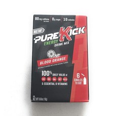 Pure Kick Energy Drink Mix 블러드 오렌지 박스 6개(박스당 싱글 6개 총 36개)