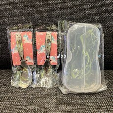 KOM兒童316不鏽鋼餐具便攜組 短柄 幼兒園 可愛卡通 3-7歲適用, 316獨角獸叉匙+透明盒, 1個, 叉匙