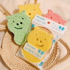 셀룰로스 목욕스펀지 3개, 목욕스펀지3개[혼합색상]