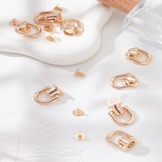 1세트 합금 볼 스터드 리벳 휴대폰 케이스 DIY 가죽 벨트 핸드백 지갑 액세서리 제작용 십자 나사 및 분할 링 포함 연한 금색 21x16x12mm 나사: 8x7mm