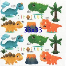 蝶古巴特DIY拼貼餐巾紙-可愛動物0007, 1個, 33x33cm大圖