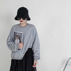 WAWAMOM 여성 언발 티셔츠 독특한 여언발티 맨투맨 비대칭티셔츠 GDR22