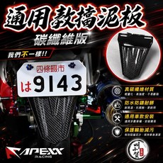 Apexx 碳纖維擋泥板 通用款 真碳纖維材質 保護輪胎減污, 1個