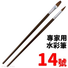 天成筆墨莊 0號-20號 單支入 平頭 水彩畫筆 繪畫筆, 14號 | 專家用水彩筆,圓頭