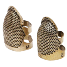 티노샵 안전 손가락 금속골무 S M사이즈 1+1세트, 1개, 청동색