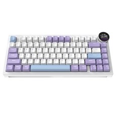 에이재즈 AK820 V2 커스텀 RGB 디스플레이 3모드 유무선 키보드, 제조사축, 코코넛축, 퍼플 + 화이트 + 블루 제조사축, 코코넛축, 퍼플 + 화이트 + 블루