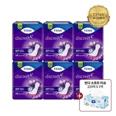 테나 레이디 맥시 나이트 6매x6팩(36매) + 빈다티슈 1팩 야간 숙면 요실금 여성용패드 오버나이트, FREE(onesize), 6개, 6개입