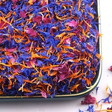 臺灣出貨 矢車菊混閤花瓣10g 烘焙裝飾花茶調配用花 火星花瓣 咖啡烘焙裝飾用幹花 火星花瓣 金盞花絲 天然混合花瓣, 矢車菊混合花瓣20g