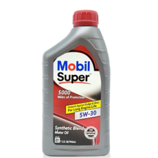 Mobil 美孚 機油 Super 5000 5W30 946ml 合成 API SP 保護引擎 美國製造 庫柏蒂諾, 1個, 5W-30