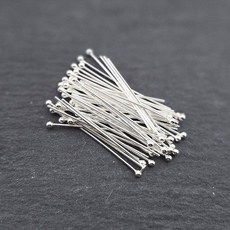 비즈톡 [SVT-1-43]순은부자재 실버925 실버볼핀 0.5x25mm 순은볼핀