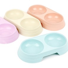 필수템 2구 애완용 식기 아기강아지밥그릇, 핑크