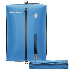 여행용 YEEKORO 진공백 가방용 IPX8 방수 재사용 진공 압축백 내구성 있는 공간 절약 가방(2팩 펌프, Blue, 1 Pa No mp