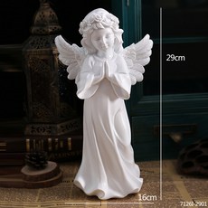 발레리나 요정 미니어처 피규어 레진 하얀 깃털 천사 장식품 소녀 방 모던 홈 데코, 03 B