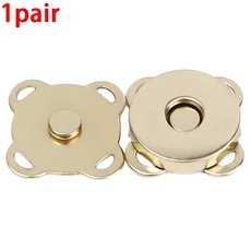 마그네틱 버튼 바느질 금속 스냅 걸쇠 지갑 핸드백 DIY 만들기 매화 꽃 핀 의류 공예, 01 18mm, 06 Gold 1Pair