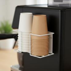 허니앤코 자석흡착식 종이컵 디스펜서 2구, 1개, 화이트