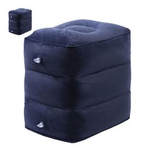 여행용 3단조절 에어 발받침쿠션 기내용 차량용, 그레이, 그레이