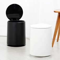 홈앤하우스 원터치 원형 휴지통 쓰레기통 10L, 화이트, 1개