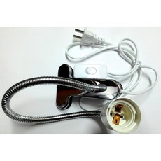 蛇管夾燈泡座 帶開關 帶止滑大夾子 可彎曲調整角度 夾燈 蛇燈 可調式燈臂 可裝監視器, 1個