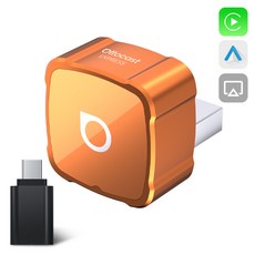 오토캐스트 3in1 무선 안드로이드 오토 애플 카플레이 iPhone 미러링 동글 어댑터, 오렌지, A 타입 오렌지, A 타입
