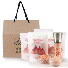 히말라야 핑크솔트 선물세트 250g x 5팩+그라인더, 1세트, 1.25L