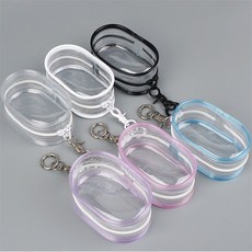 사라마켓 PVC 인형 파우치 미니pvc투명파우치키링 가방장식키링, 핑크