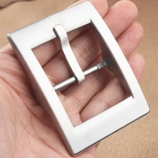 패셔너블한 와이드 벨트 버클 304 스테인리스 스틸 솔리드 메탈 핀 버클 남성용 벨트 40mm, [01] 40mm, [02] Brushed finish