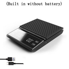 可充電咖啡秤 LCD顯示廚房秤電子秤帶定時器 3kg/0.1g 高精度, 1個, A: 充電型號