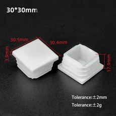 흰색 PP 플라스틱 테이블 의자 발 커버 15x15 100x100mm 사각형 파이프 플러그 보호 가구 Thickenes Leg Pa, 04 80Pcs, 09 30x30mm