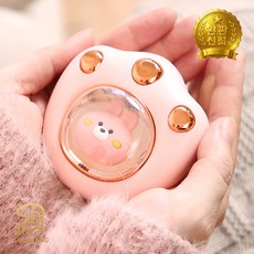 소디망 캐릭터 고양이손난로 곰발바닥손난로 핫팩 핸디워머, 핑크토끼