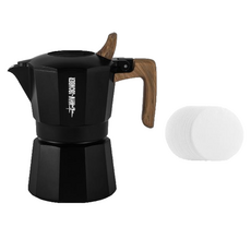 쓰리바머 더블 밸브 모카포트, 1개, 매트 블랙