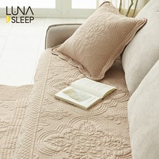 [루나앤슬립] 목화솜 자수퀼팅 통워싱 소파패드 1장 (4인 기본), 그레이