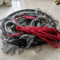手拋網 漁網 快速撒網 專業捕魚工具, 淺灰 2指 加粗膠拉絲