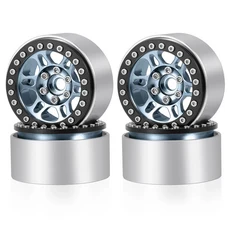 AXSPEED 4Pcs 알루미늄 합금 1.9 인치 비드 록 휠 림 허브 축 SCX10 TRX-4 D90 1/10 RC 크롤러 자동차 트럭, 02 Titanium Black 4Pcs, 01 빠른