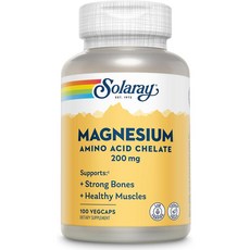 솔라레이 마그네슘 아미노산 킬레이트 200mg 캡슐 SOLARAY Magnesium, 1개, 100정