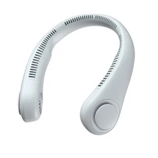 경량 USB 전원 목 선풍기: 미니 날개 없는 속도 조절 가능 여름 착용에 최적 핫, 01 하얀색