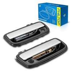 PHILTOP Exterior ABS Door Handle Tailgate 1Pcs for 2001-2003 Ford F-150/250/350 Super Duty；Ford F-, Exterior-FL & FR-Black & Silve