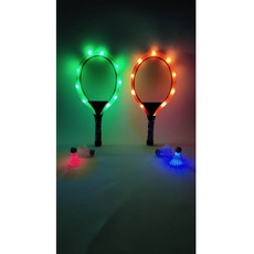 XY羽毛球訓練器網球拍套裝兒童玩具，玩耍羽毛球幼兒園禮物，廠家直銷, 夜光綠色, 1個