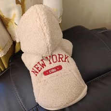 秋冬新款寵物連帽衛衣，泰迪比熊貴賓犬保暖加絨美式外套, 旗艦卡其【無鈕釦套頭款】,XXL【背長40胸圍52】, 1個