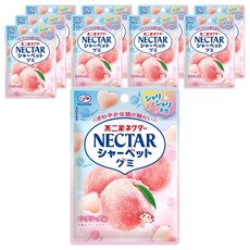 후지야 넥타 셔벗 구미 피치 소다 맛, 54g, 10개