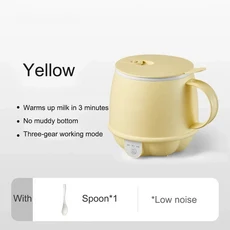 전기 주전자 건강 컵 우유 워머 토닉 디저트 슬로우 쿠커 끓인 수프 스튜 냄비 붙지 않는 보일러 자동 보온, 05 Yellow