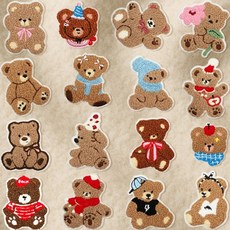 자수패치 자수와펜 자수 패치 16종세트 DIY 와펜 모자꾸미기자수패치 cra+215qb