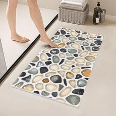 샤워 매트 미끄럼 방지 - 내부 샤워용 급속 건조 매트 부드러운 PVC 루파 발 수세미 대형 목욕 욕조 욕실 바닥 주방 가정 수영장 호텔, 3d Pebble, 32" x 17" (Rectangular)