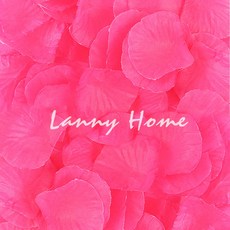 Lanny Home 仿真玫瑰花瓣 婚禮佈置 求婚浪漫裝飾, 03 玫紅色, 1個