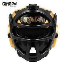 GINGPAI 징파이 징파이 마스크형 복싱 헤드가드 무에타이 샌다 실전 전밀폐 보호헬멧, 1개, MASK-블랙&골드 1개, MASK-블랙&골드