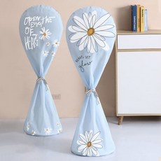 플라워 롱 스탠드 선풍기커버 선풍기망 덮개 먼지차단 보관함, 1개, 롱스탠드선풍기커버 빅플라워_그레이