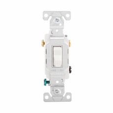 美國 COOPER CS315系列 15A 120/277V 指撥式 單聯三路開關 工業風 復古風 BSMI認證, 1個, CS315W 白色,單開關不含面板