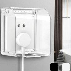 욕실 콘센트 커버 무타공 방수 정사각 화장실 콘센트 커버 전기 보호 아이 생활 안전, 02정사각콘센트C